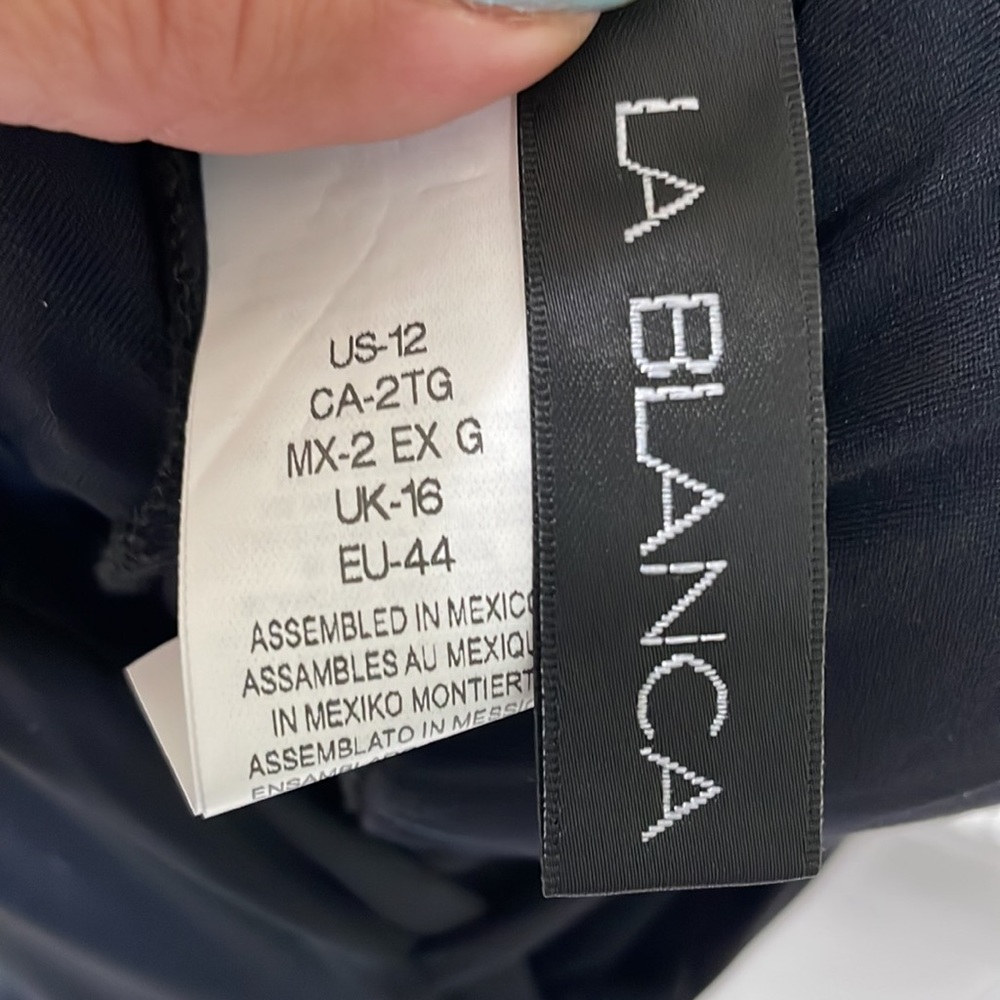 La Blanca One piece Black convertible straps Swimsuit . NEW with Tags  SZ 12 - Picture 6 of 11